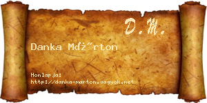 Danka Márton névjegykártya